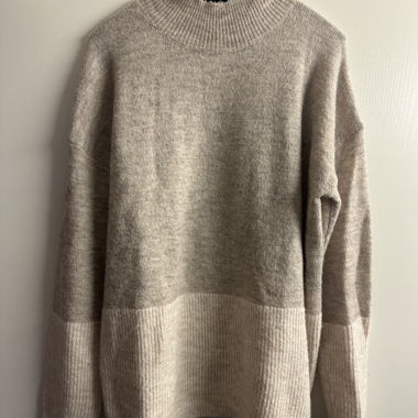 Rollkragenpullover grau und beige, Marke Zebra