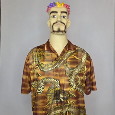 Chemise Vintage années 90 au motif de dragon