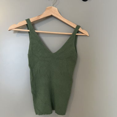Top a maglia spessa verde XS