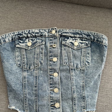 Top corsetto in denim