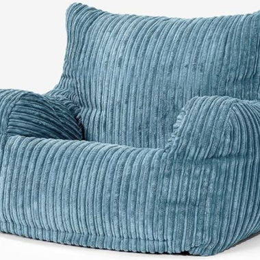 Lounge Pug, Bean Bag Wingback Chair Cord Turquoise