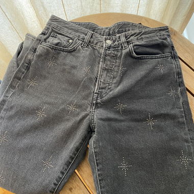 Jeans neri con strass. H&M. Mai indossati