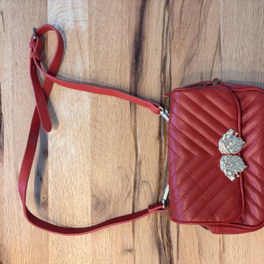 Borsa a tracolla rossa con leoni