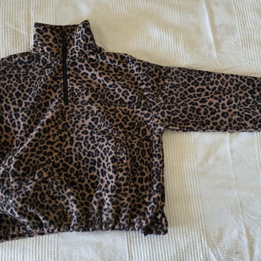 Pile con zip leopardato