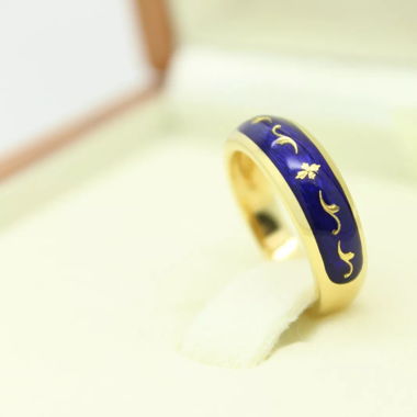 Faberge Gold Emaille Damen Ring 