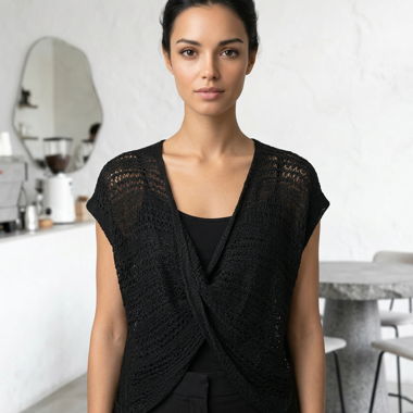 Top noir en crochet