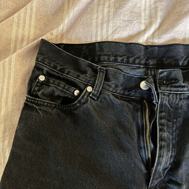 Jeans taille mid noir coupe droite