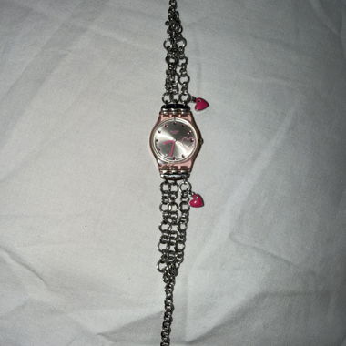 Montre à chaîne rose