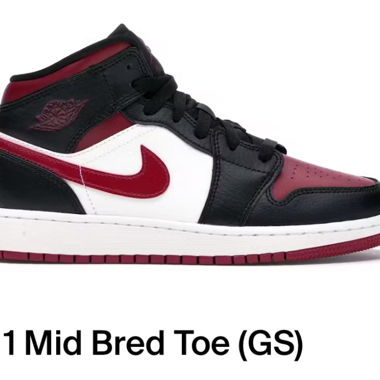 Air Jordan 1 Mid Bred Toe (GS)
