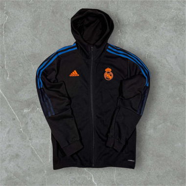real madrid adidas trackjacket black/blue