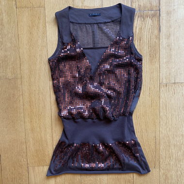 Haut à Paillettes Marron