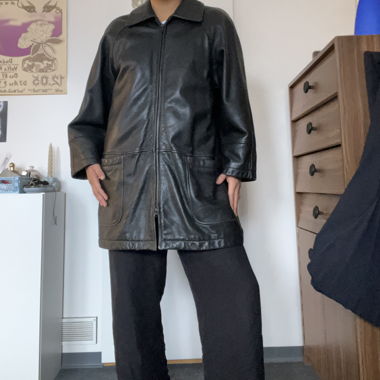 Cappotto in pelle, trovato in un negozio di second hand a Montréal, condizioni perfette, vintage, confortevole e caldo