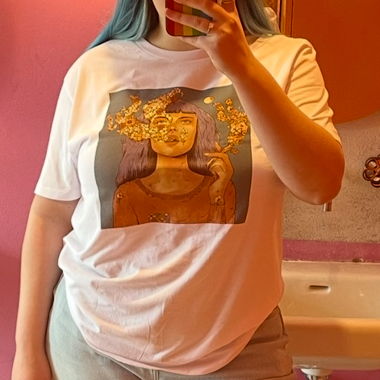 T-shirt bianca grafica XXL
