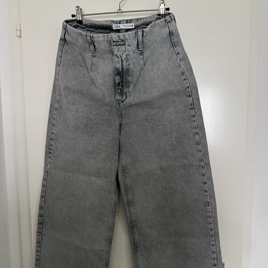 Zara grey Wide-Leg Jeans
