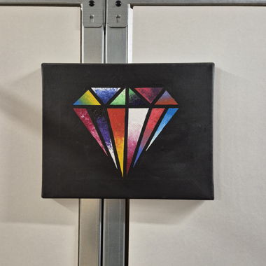 Tableau diamant coloré sur toile