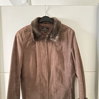 Leather faux fur jacket