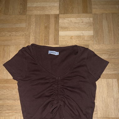 Brown cutesy demure top