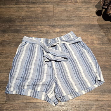 Shorts rayés en lin