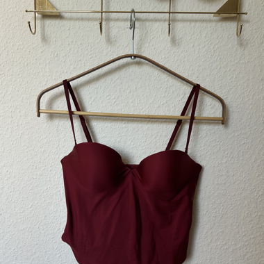 red corset top