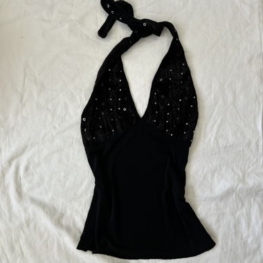Vintage Neckholder-Top Grösse M, hergestellt in Frankreich