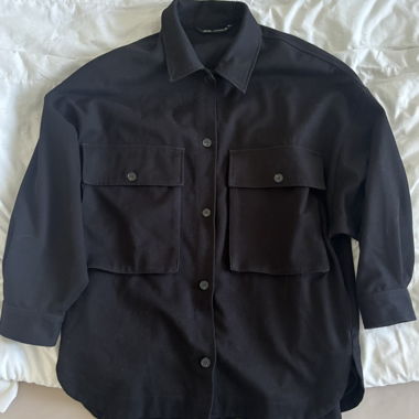 Schwarze oversized Übergangsjacke