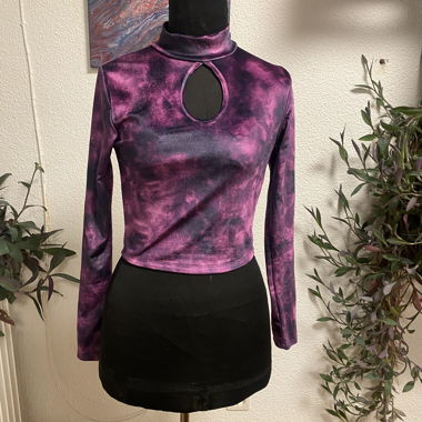 Shirt purple Chinese neck