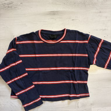 TOPSHOP Striped Long-Sleeve Top