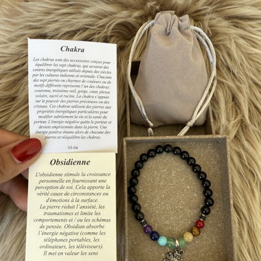 Bracelet obsidienne et Chakras