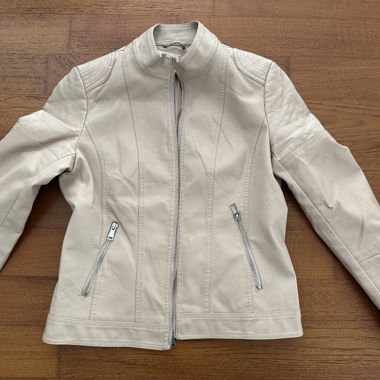 Veste en similicuir beige