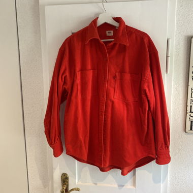 Camicia in velluto a coste rossa