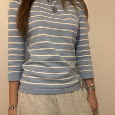 Blue-and-white striped Shirt S