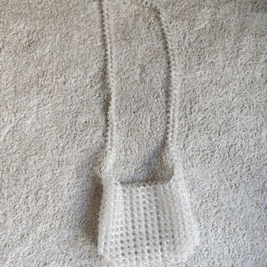 Borsa a Tracolla con Perline Trasparenti