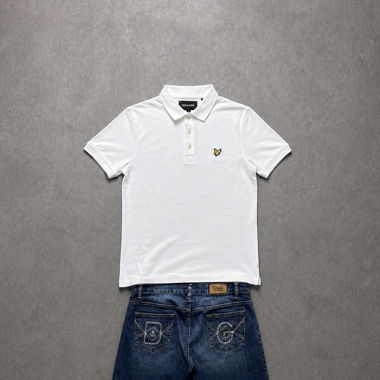 Polo Vintage Lyle & Scott Camicia Bianca Taglia S