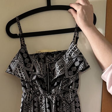 Maxi patterned black & white dress