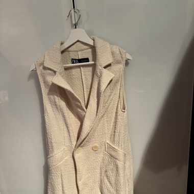 Zara lange Weste Boucle Optik 