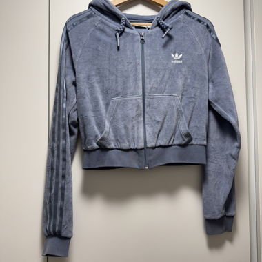 Velour Adidas zip Hoodie