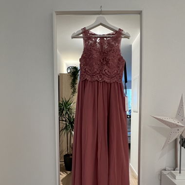 Abendkleid rosa mit Spitze