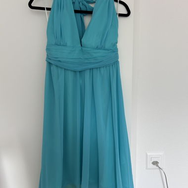 Robe de cocktail turquoise