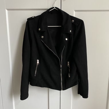 Stoffjacke in Bikerjackenoptik, Grösse S