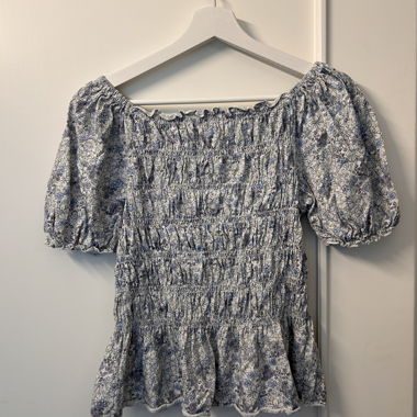floral smocked top