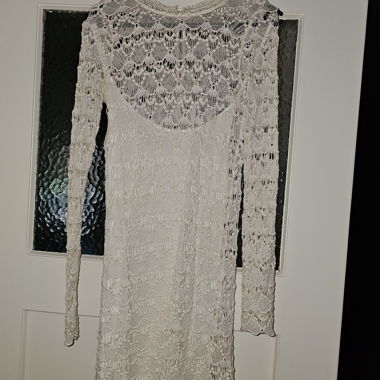 Abito in pizzo avorio, elegante e bohémien, taglia S