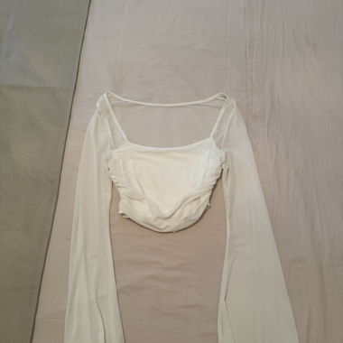 White long-sleeve top