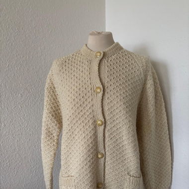 Vintage knit cardigan in a soft cream hue 