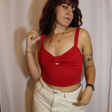 Top corto rosso