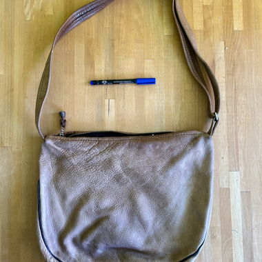 Borsa a tracolla in pelle marrone