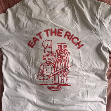 Weisses T-Shirt "EAT THE RICH"