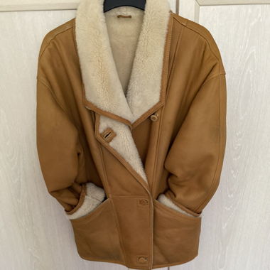 Veste en vraie fourrure beige/camel pour femme