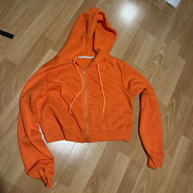 Sweat à capuche orange zippé / Taille S / Shein