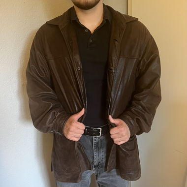 Oversized Vintage Lederjacke