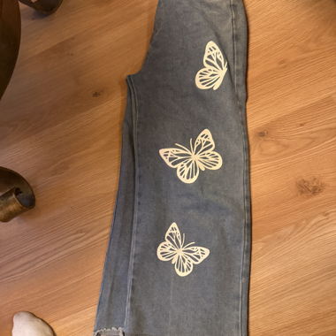 Jeans with butterflies